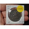 Image 1 : Province of Canada. 1857 Bank of Upper Canada pre-Confederation One Penny Token. PC-6D. St. George s