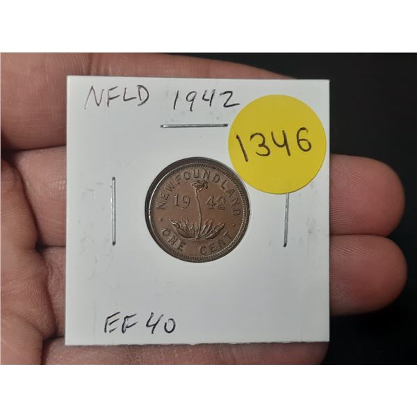 Newfoundland. 1942 1 Cent. World War II issue. EF40.