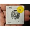 Image 1 : 1991 Canadian 25 Cents. BU. Scarce.