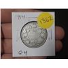Image 1 : 1914 Canadian Silver 50 Cents. Issued the first year of World War I. G4.