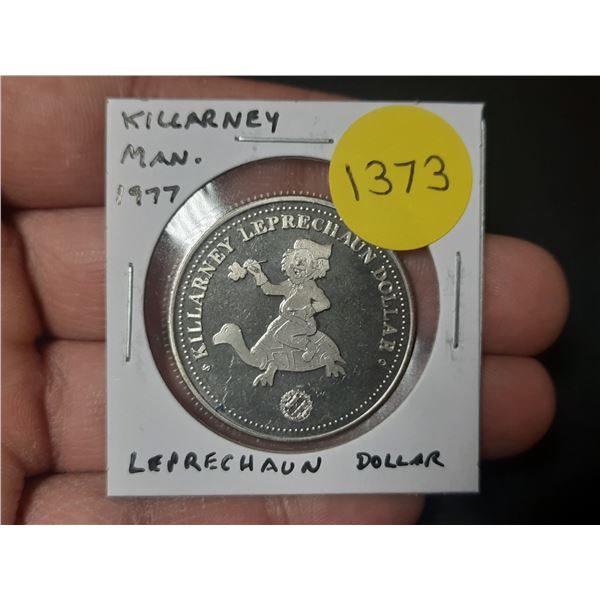 1977 Killarney Manitoba Leprechaun Dollar.