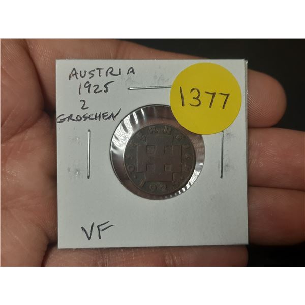 Austria. 1925 2 Groschen. VF.
