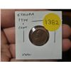 Image 1 : Ethiopia. 1944 1 Cent. Emperor Haile Selassie. Uncirculated.
