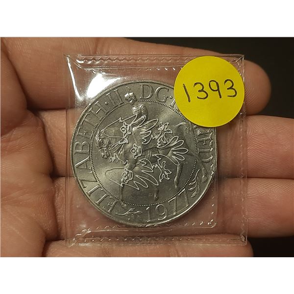 Great Britain. 1977 Crown. Commemorates the 25th Anniversary of Queen Elizabeth. Unc.