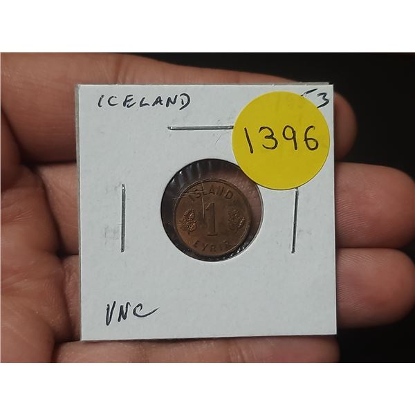 Iceland. 1953 1 Eyrir. Uncirculated.