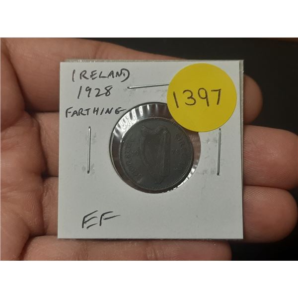 Ireland. Irish Free State. 1928 Farthing. First issue of the newly independent nation. EF.