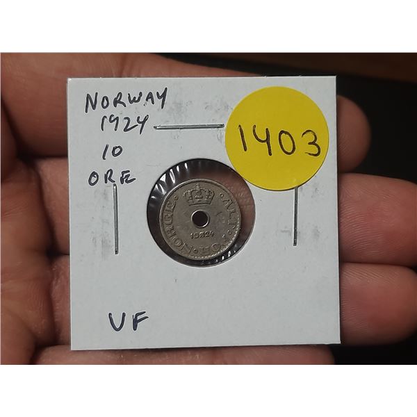 Norway. 1924 10 ore. VF.