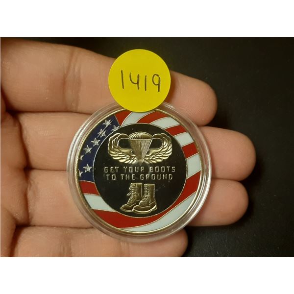 Copy of enameled U.S. Airborne medal. BU.