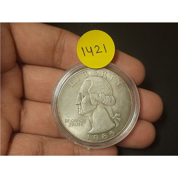 U.S. 1865 Fantasy Quarter.