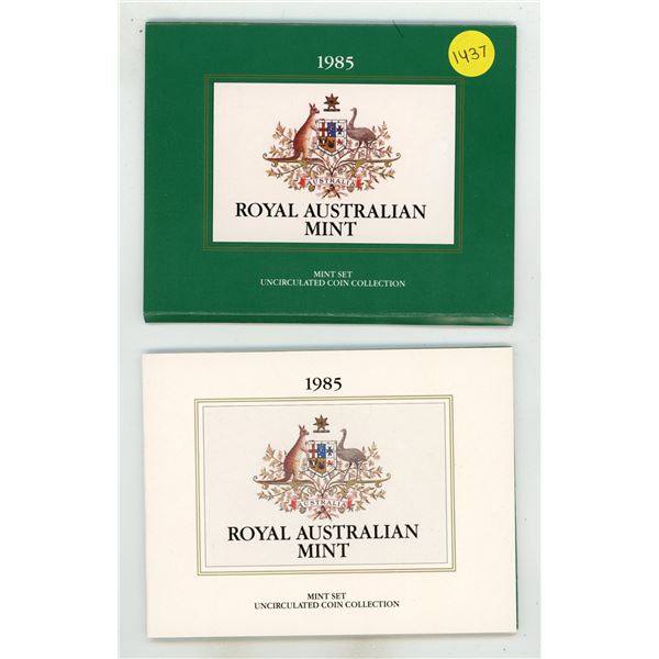 1985 Royal Australian Mint Uncirculated coin collection. 7-coin set. Housed in its original RAM fold