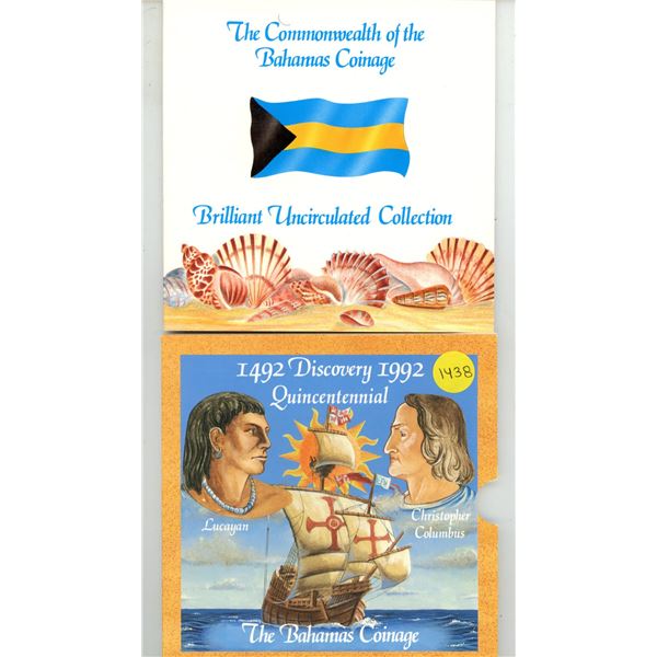 1492 – 1992 Bahamas Brilliant Uncirculated Collection. 7-coin set. Housed in its original