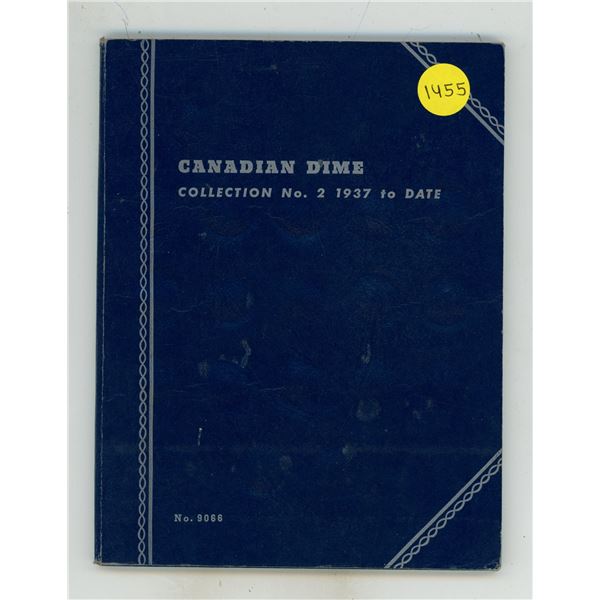 Canadian 10 Cents Collection 1969 to 1994. Housed in a blue Whitman folder.