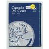 Image 1 : Empty Canadian 25 Cents folder. Uni-Safe. Used.