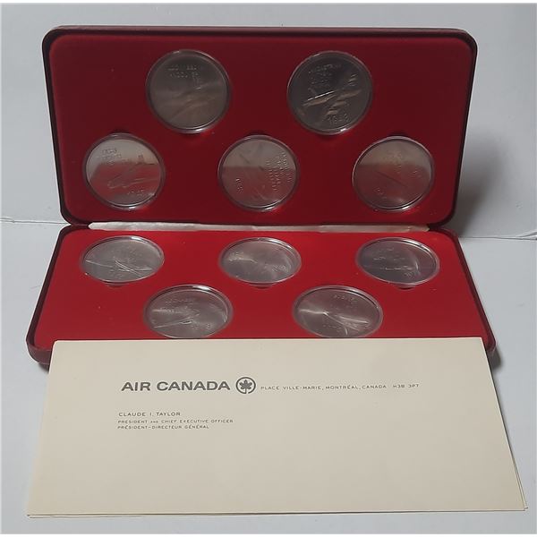 Complete set of 10 Air Canada medals commemorating the 40th Anniversary of Air Canada.