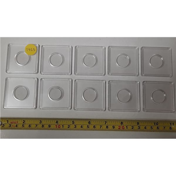 Lot of 10 Hard Plastic Holders for Canadian 10 Cents or U.S. Dimes. Used