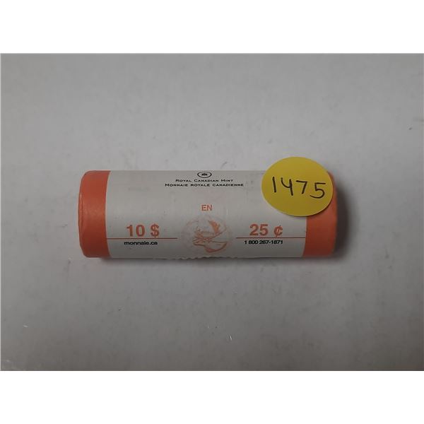 Complete unopened roll of 40 2005P Saskatchewan Centennial 25 Cents.