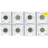 Image 1 : Set of 8 Canadian Silver 5 Cents from 1911 to 1920. Coins grade up to VF30.