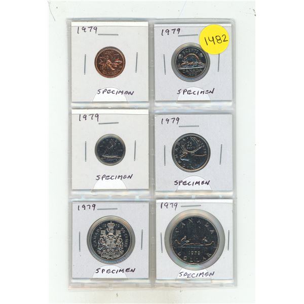 1979 Specimen Set from 1 Cent to Nickel Dollar. Specimen-66.