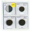 Image 1 : Set of 4 Imitation Spanish coins including Silver 4 Bits, Gold Cob Pistole, Gold Cob Doubloon and 17