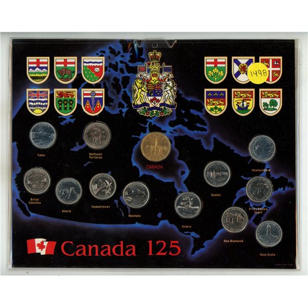 1992 Canada 125 Set. Includes 12 different 25 Cents, one for each province and territory, plus a spe