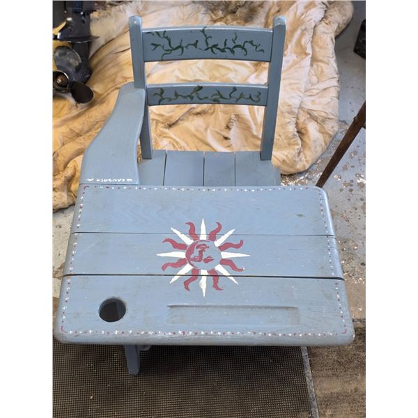 Vintage kids school desk painted- 30" by 21" by 24"H