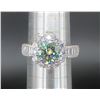 Image 6 : #1531-2.00 CT GRA CERTIFIED ROUND BRILLIANT CUT MOISSANITE STONE VVS BLUE-GREEN COLOR WITH 12 BAGUET