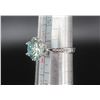 Image 4 : #1535-3.00 CT GRA CERTIFIED ROUND BRILLIANT CUT MOISSANITE STONE VVS LIGHT BLUE COLOR WITH 12 ROUND 