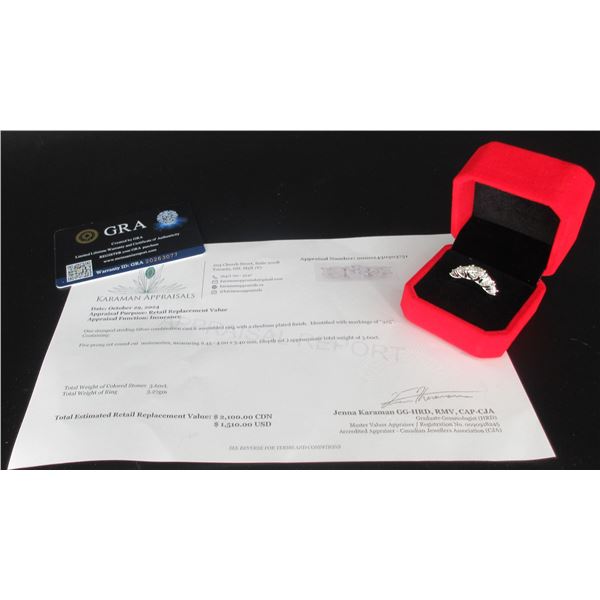 #1537-3.60 CT TW GRA CERTIFIED ROUND BRILLIANT CUT MOISSANITE STONES VVS D COLOR WITH THE 5 MOISSANI