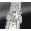Image 5 : #1539-5.00 CT GRA CERTIFIED ROUND BRILLIANT CUT MOISSANITE STONE VVS D COLOR SET WITH 140 ROUND BRIL