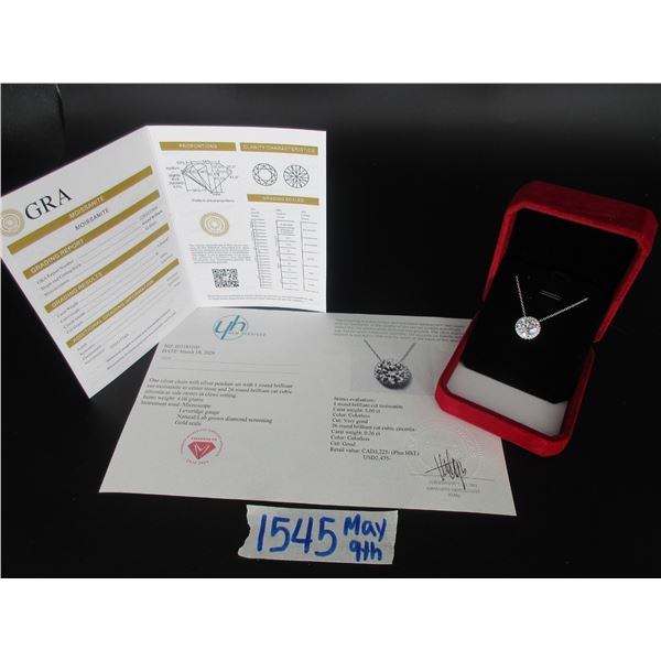 #1545-5.00 CT GRA CERTIFIED ROUND BRILLIANT CUT MOISSANITE STONE VVS D COLOR WITH THE 26 ROUND BRILL