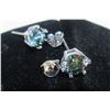 Image 5 : #1548-2.00 CT GRA CERTIFIED ROUND BRILLIANT CUT MOISSANITE STONE VVS INTENSE GREENISH BLUE COLOR SET