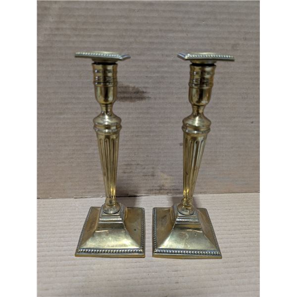 (2) Brass/Brass Plated Decor Stands 10"