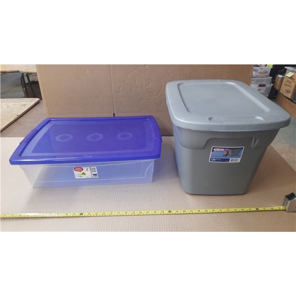Sterilite 38 L Tote and Omnibox Clear 25 L Tote.