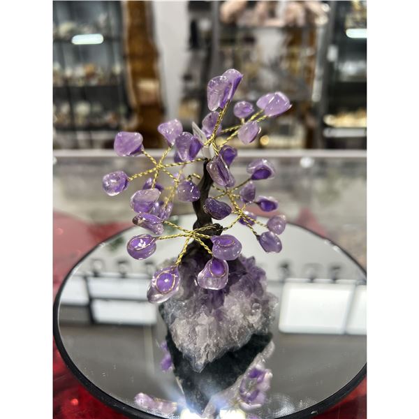 4.5 inch AMETHYST CRYSTAL TREE WITH AMETHYST BASE WITH 7 BRANCH