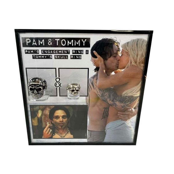 Pam & Tommy (2022) - Pam's Engagement Ring & Tommy's Skull Ring With Display