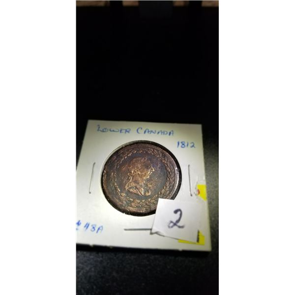 Lower Canada 1812 1/2 penny token