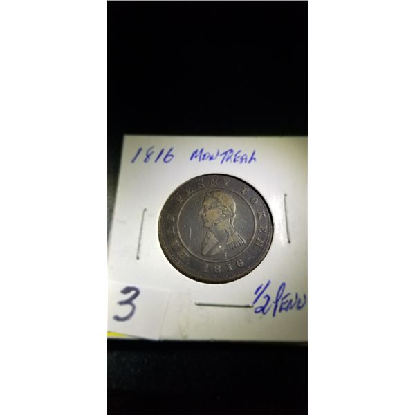 Montreal 1816 1/2 Penny token