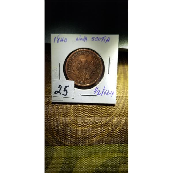 Nova Scotia 1840 half penny