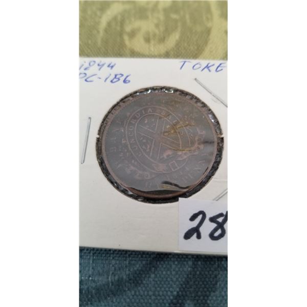 Prov. Of Canada 1844   1/2 penny token