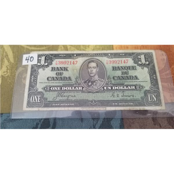 1937 $1.00 CDN. Banknote  T/N3992147 Co/To