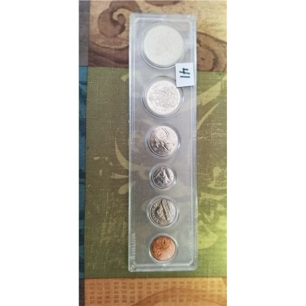 CDN 1971 6 coin set 1cent to $1.00