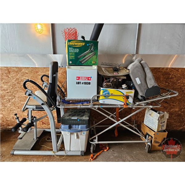 Grouping : Bar Fridge; Leaf Blower; Exercise Machine; Gurney; Grow Light; Fertilizer; etc