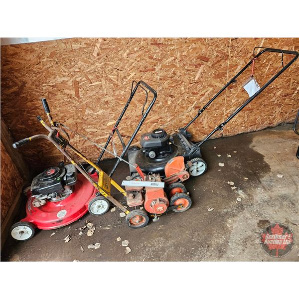 Lawn Machine Grouping (3): 2 Gas Lawnmowers & 1 Gas Powered Edger (No Gas in these machines : Turns