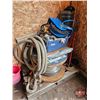 Image 1 : Pallet Lot : Heavy Cable; Sling; Snatch Block; Hose Reel; Tire Chain Tool; etc
