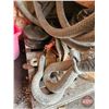 Image 3 : Pallet Lot : Heavy Cable; Sling; Snatch Block; Hose Reel; Tire Chain Tool; etc