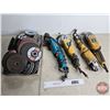 Image 1 : Angle Grinder Combo/Grouping : - (3) Powerfist - (1) Makita  c/w Large Variety of grinding discs