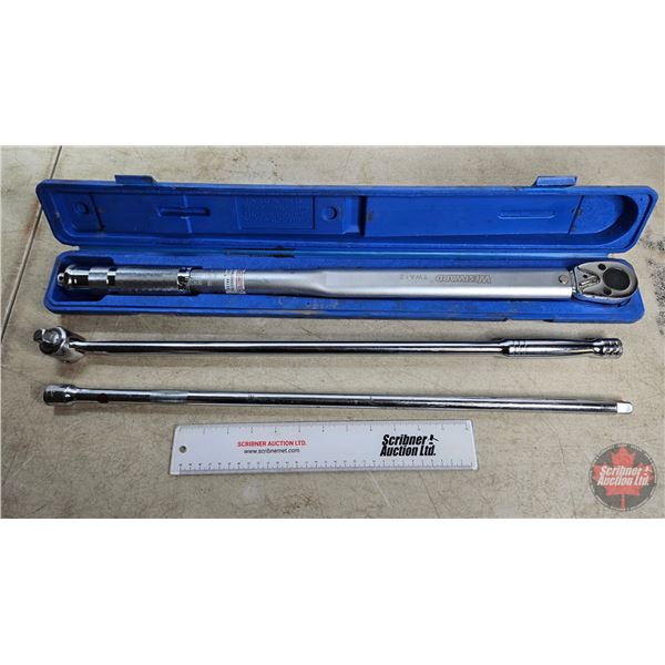 Westward Torque Wrench : 250ft lbs (c/w Swing Arm & Extension - not Westward brand) (All 1/2" Drive)