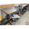 Image 5 : Steel Work Bench w/Vise on Castor Wheels : 1/2" Plate Steel (Top & Bottom Shelves)