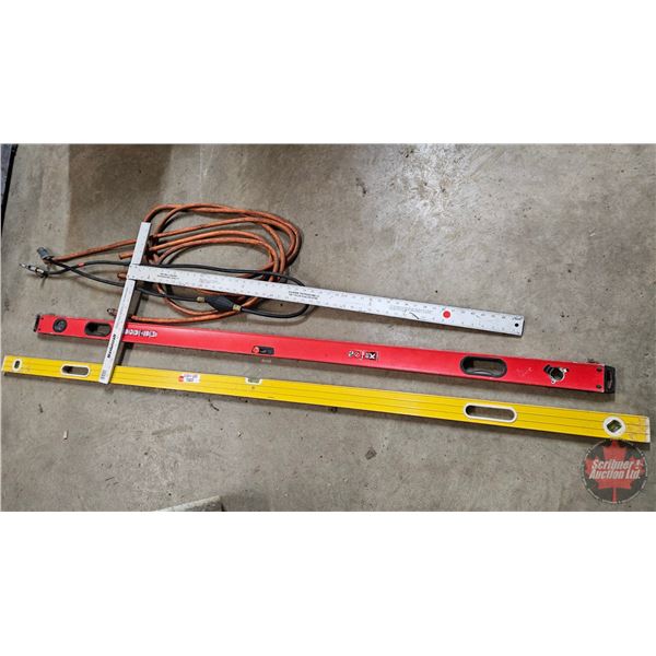 Drywallers Combo: 6ft Levels (2) & T-Square
