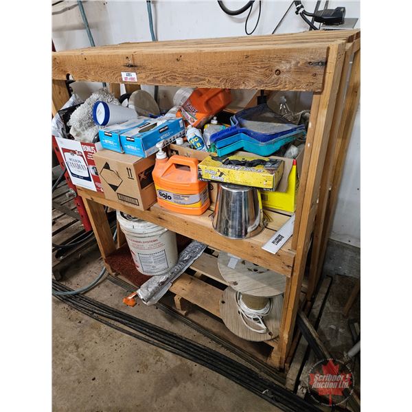 Wood Pallet Shelf Combo (Cleaning / Car Wash Supplies)